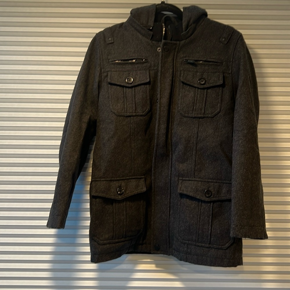 Dark Gray Boys hooded pea coat